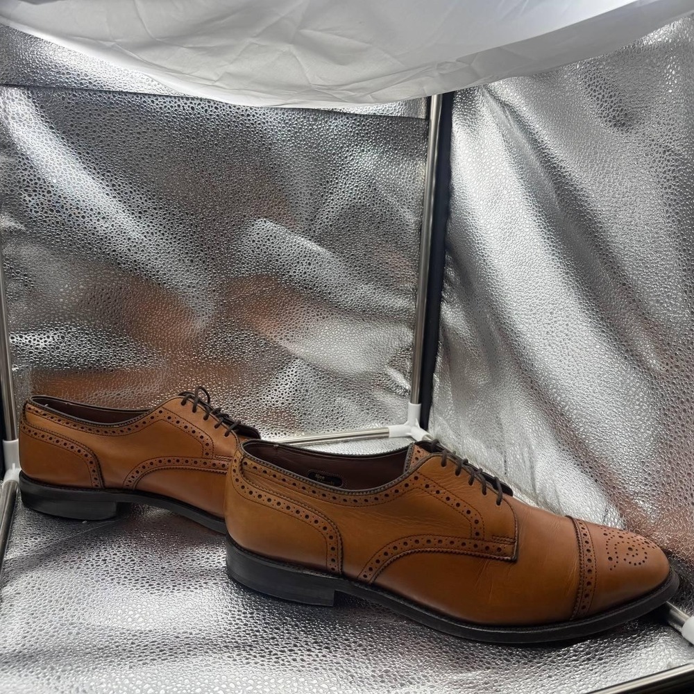 Allen Edmonds Sanford 5267 Walnut Brown Leather Cap Toe Derby Shoes Men 10.5 USA - Picture 10 of 14